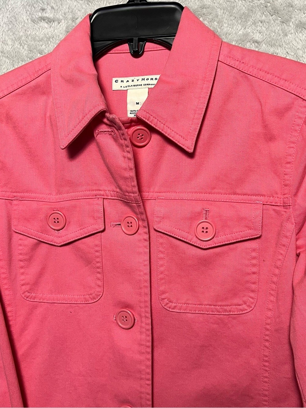 Crazy Horse by Liz Claiborne Women’s M Coral Pink Button-Front Jean Jacket